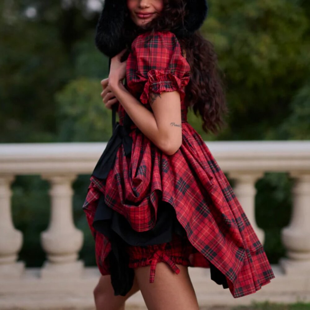EUC Selkie The Royal Tartan Mini Love Story Dress Small - Picture 3 of 12